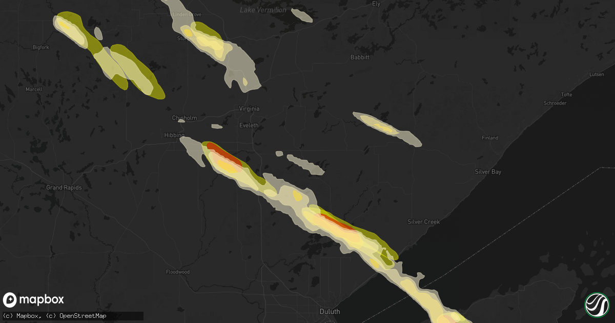 Hail map in Makinen, MN on July 26, 2026