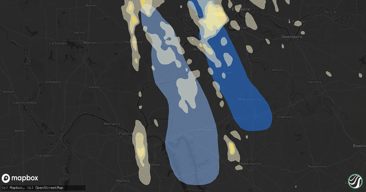 Hail map in Marion, KY on July 26, 2026