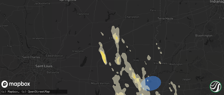 Hail map in Mason, IL on July 26, 2026