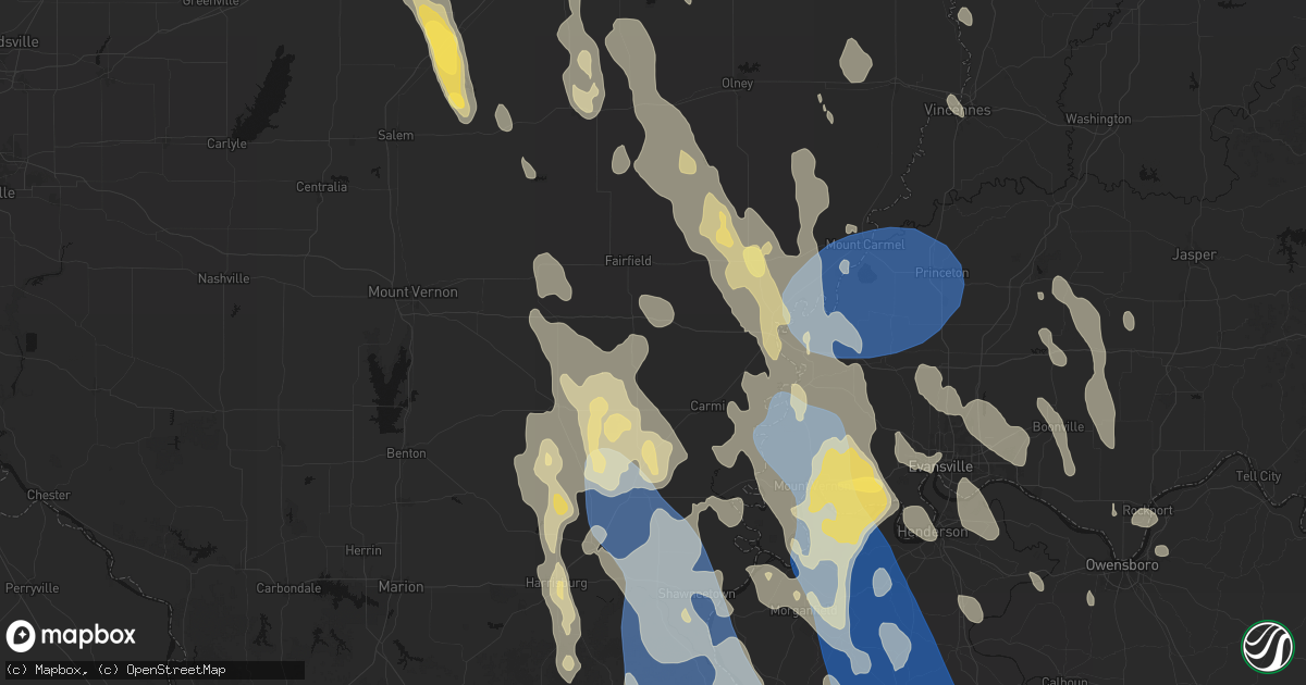 Hail map in Mill Shoals, IL on July 26, 2026