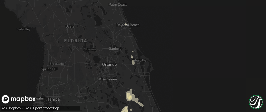 Hail map in Mims, FL on July 26, 2026