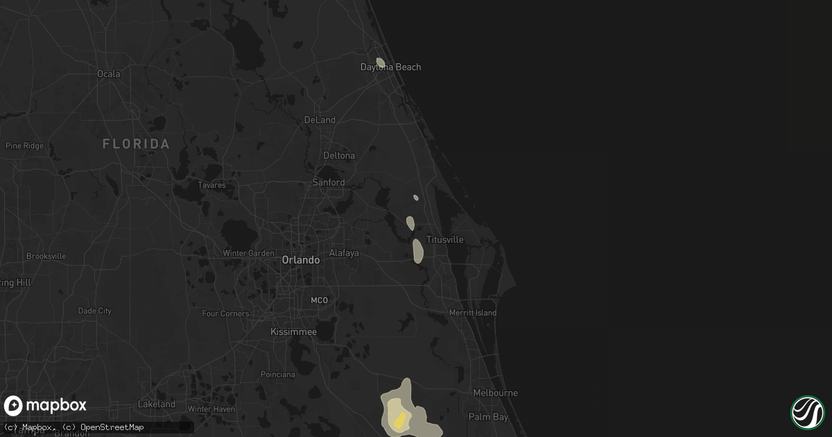 Hail map in Mims, FL on July 26, 2026