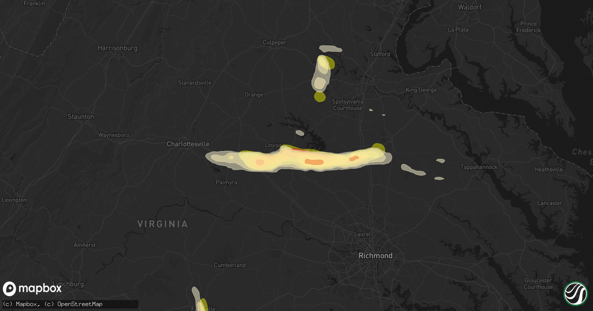 Hail map in Mineral, VA on July 26, 2026