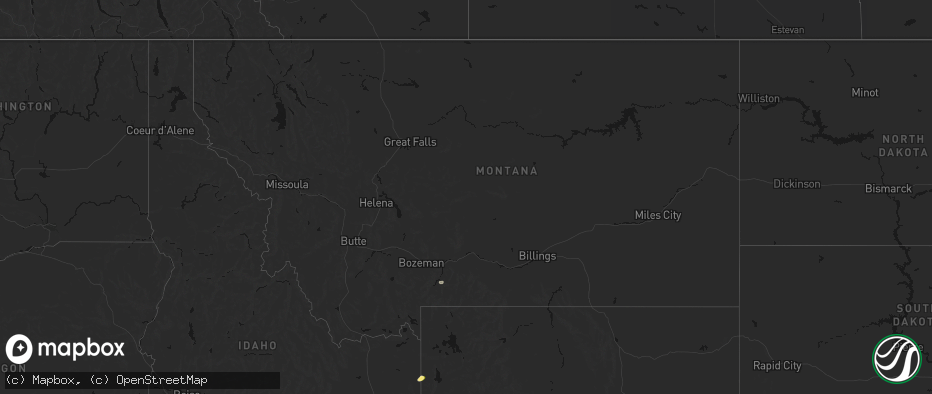 Hail map in Montana on July 26, 2026