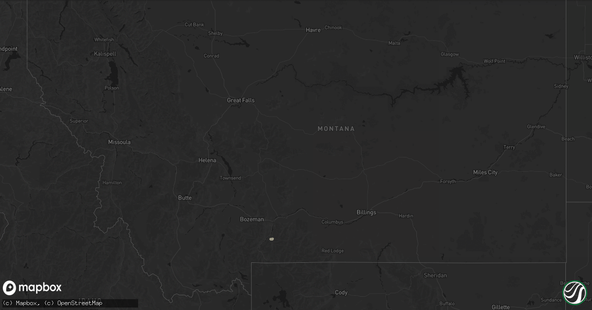 Hail map in Montana on July 26, 2026