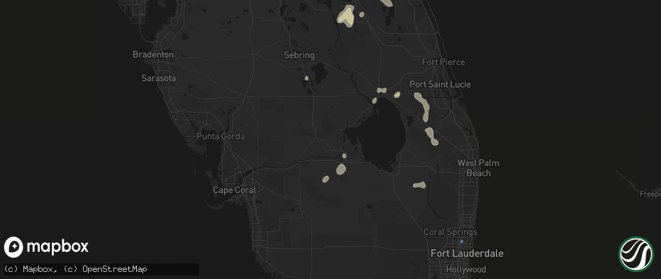 Hail map in Moore Haven, FL on July 26, 2026