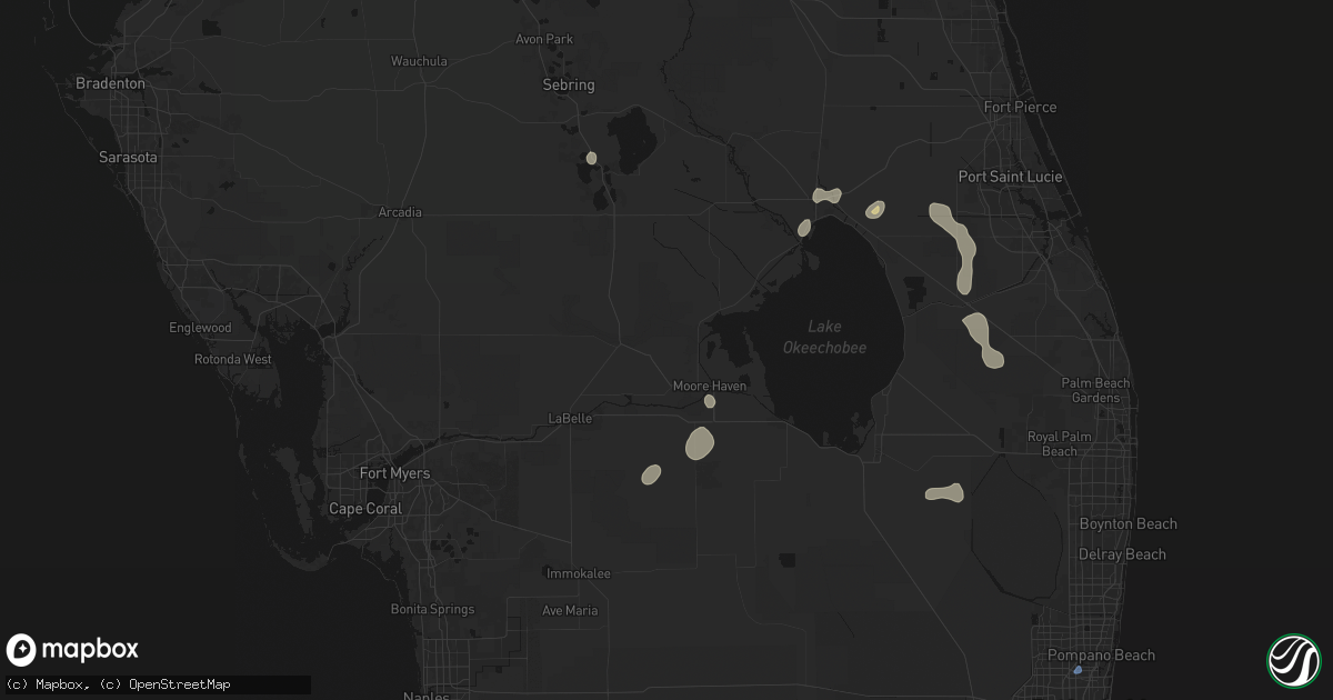 Hail map in Moore Haven, FL on July 26, 2026