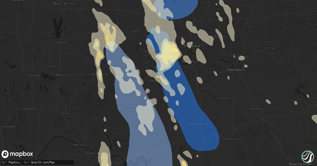 Hail map in Morganfield, KY on July 26, 2026