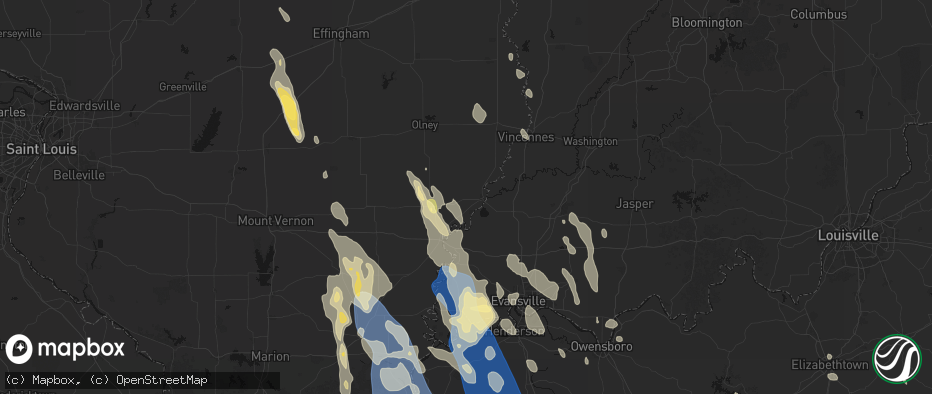 Hail map in Mount Carmel, IL on July 26, 2026