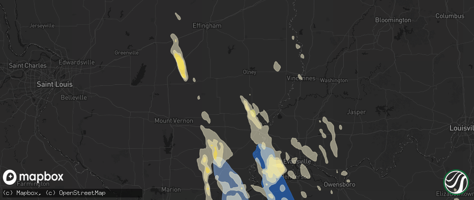 Hail map in Mount Erie, IL on July 26, 2026