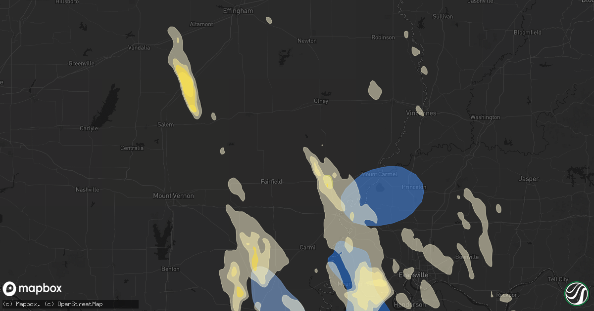 Hail map in Mount Erie, IL on July 26, 2026