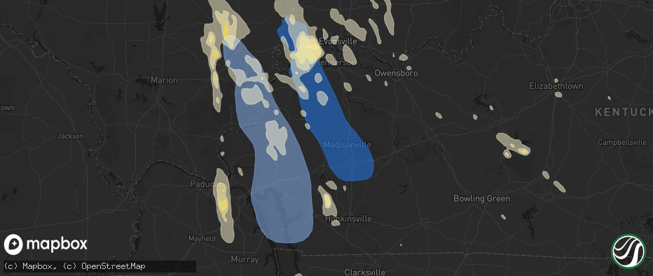 Hail map in Nebo, KY on July 26, 2026