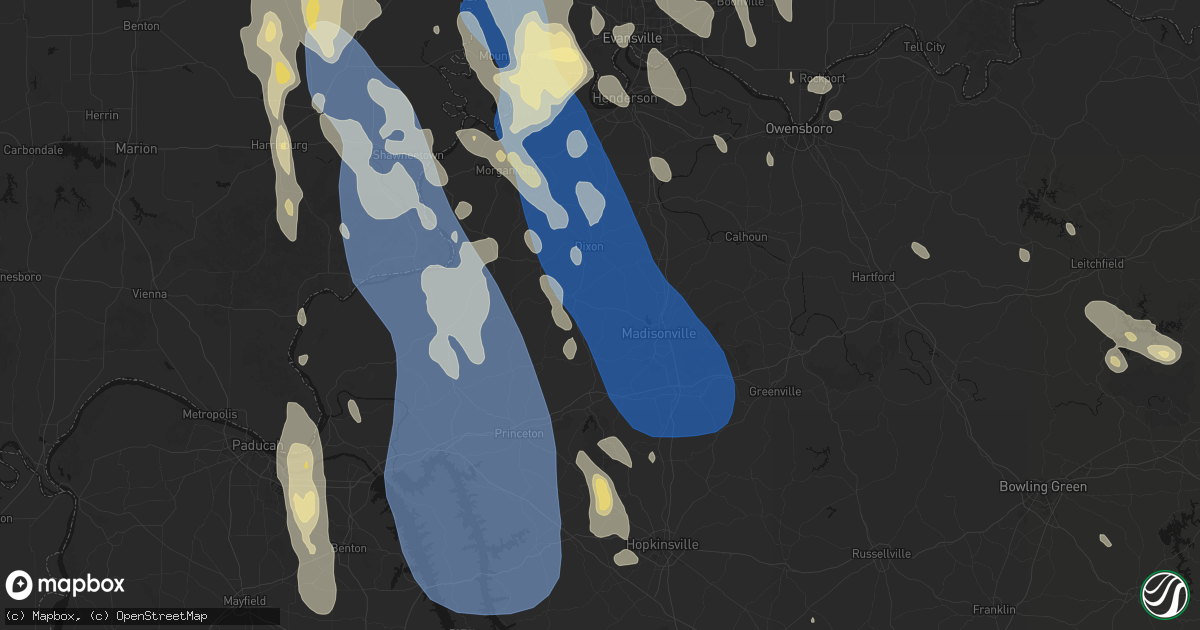 Hail map in Nebo, KY on July 26, 2026