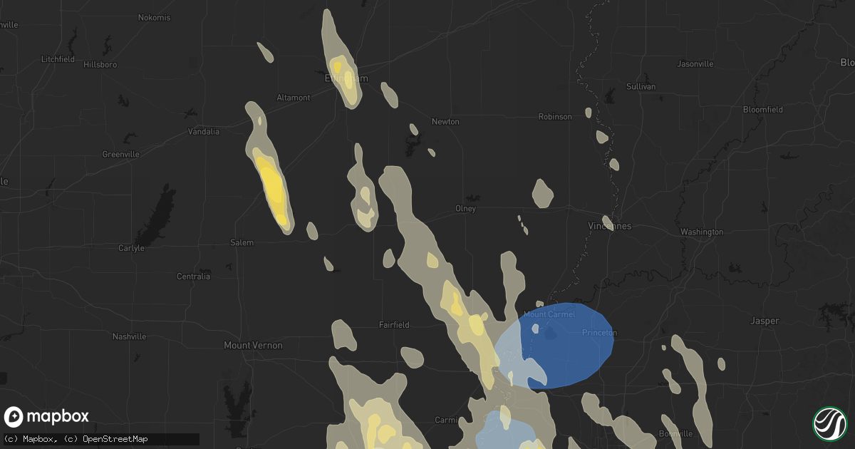 Hail map in Noble, IL on July 26, 2026