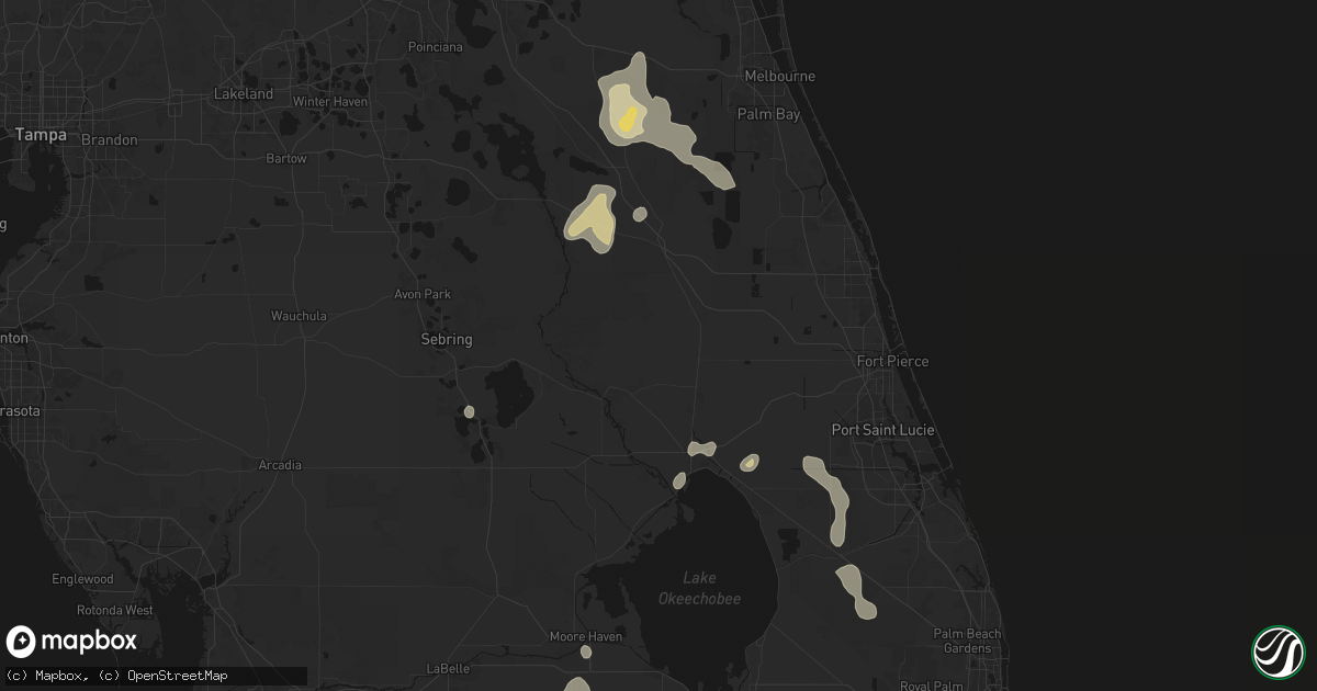 Hail map in Okeechobee, FL on July 26, 2026