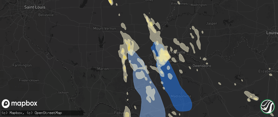 Hail map in Omaha, IL on July 26, 2026