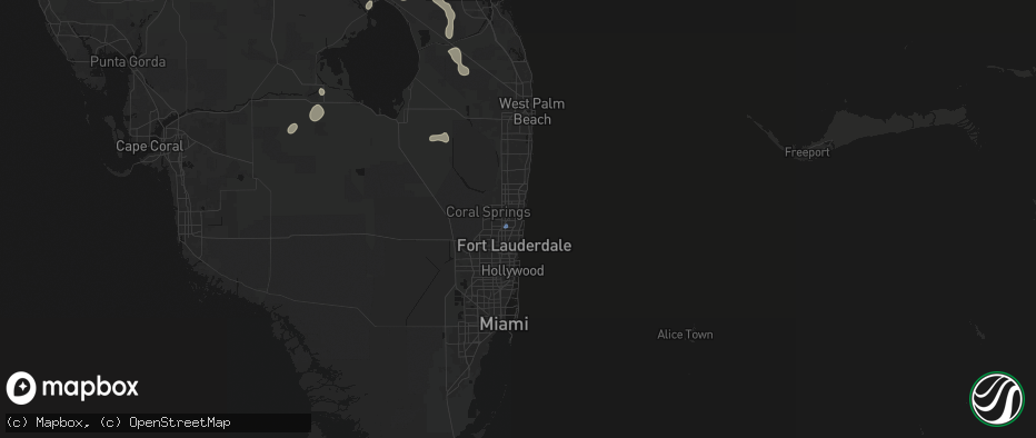 Hail map in Pompano Beach, FL on July 26, 2026