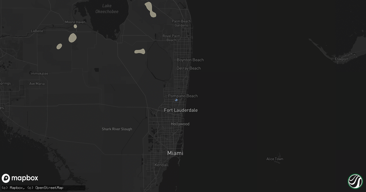Hail map in Pompano Beach, FL on July 26, 2026