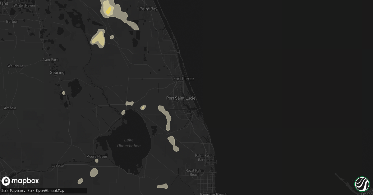 Hail map in Port Saint Lucie, FL on July 26, 2026