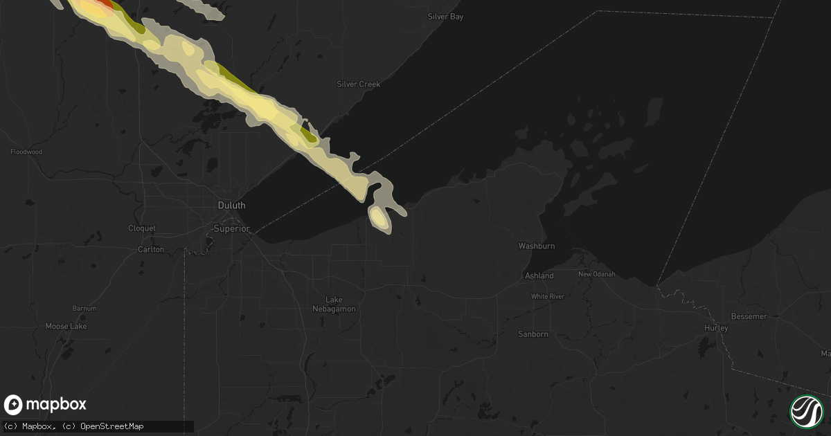Hail map in Port Wing, WI on July 26, 2026