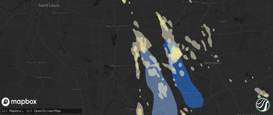 Hail map in Raleigh, IL on July 26, 2026