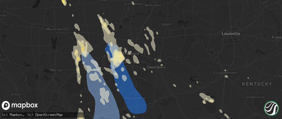 Hail map in Reed, KY on July 26, 2026
