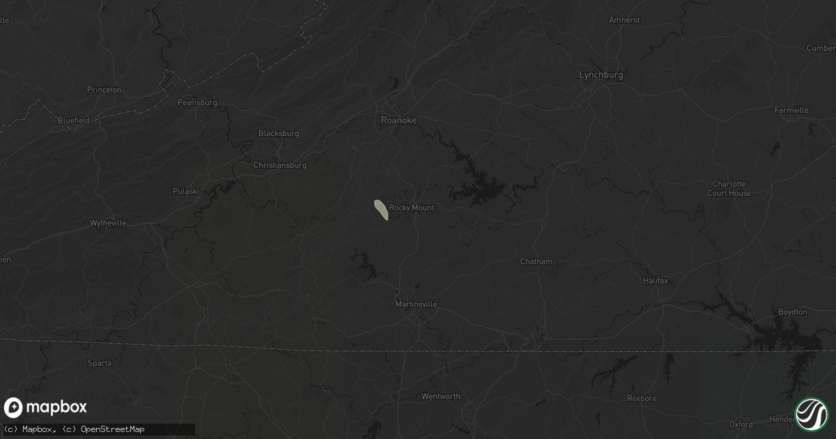 Hail map in Rocky Mount, VA on July 26, 2026