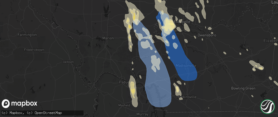 Hail map in Rosiclare, IL on July 26, 2026