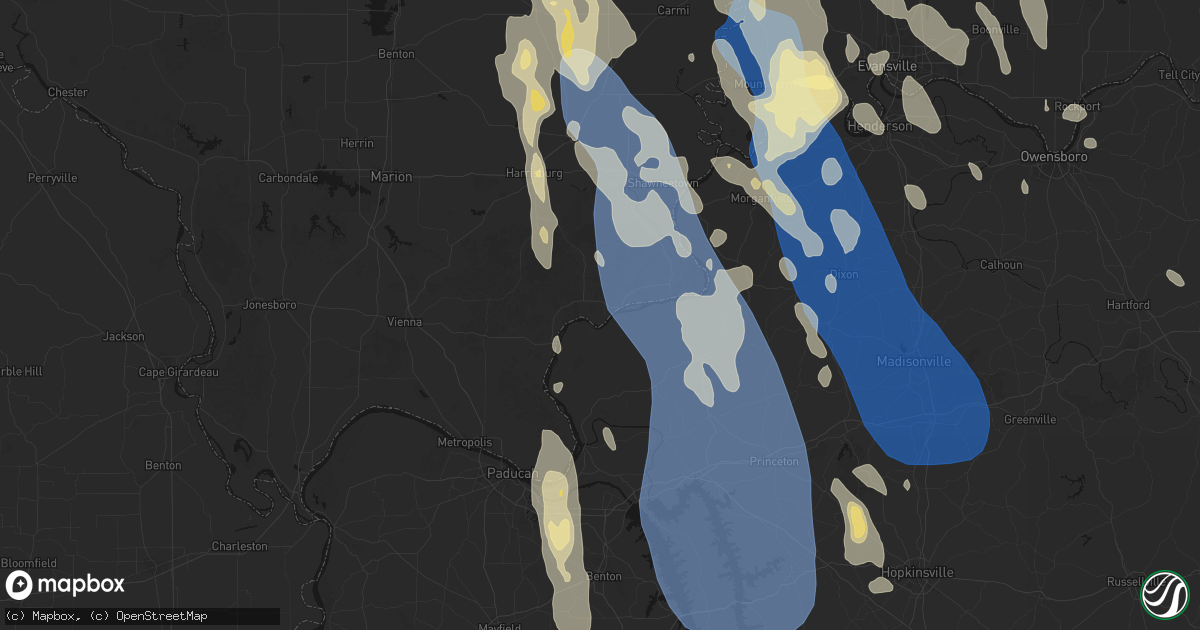 Hail map in Rosiclare, IL on July 26, 2026