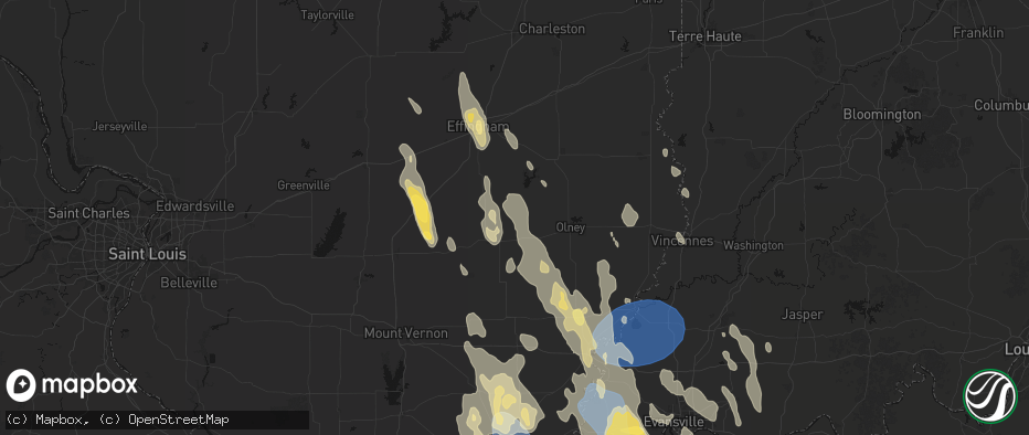 Hail map in Sailor Springs, IL on July 26, 2026