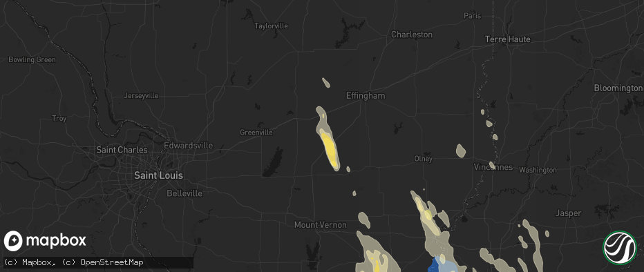 Hail map in Saint Peter, IL on July 26, 2026
