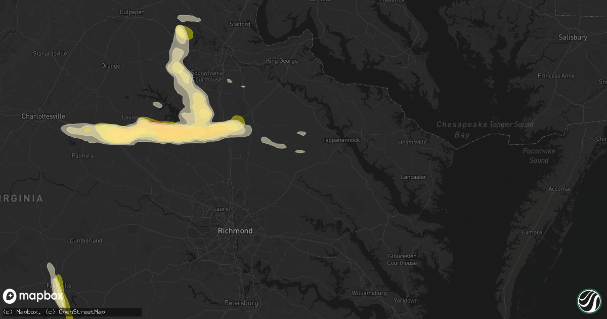 Hail map in Saint Stephens Church, VA on July 26, 2026