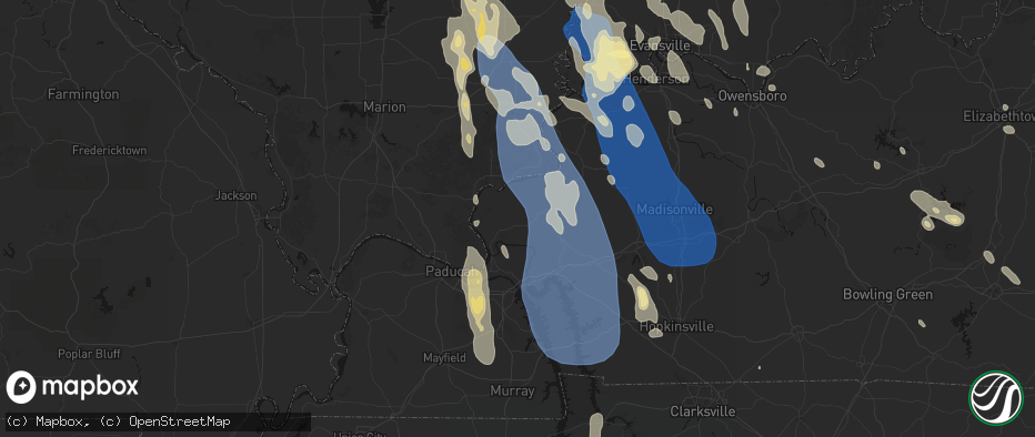 Hail map in Salem, KY on July 26, 2026