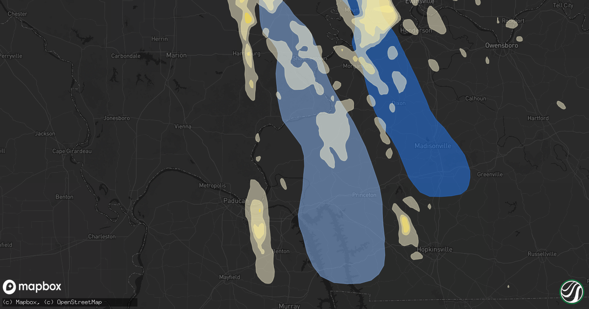 Hail map in Salem, KY on July 26, 2026