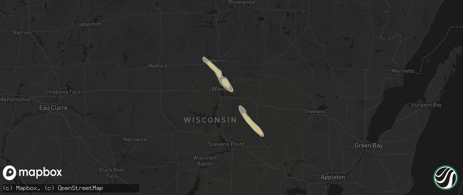 Hail map in Schofield, WI on July 26, 2026