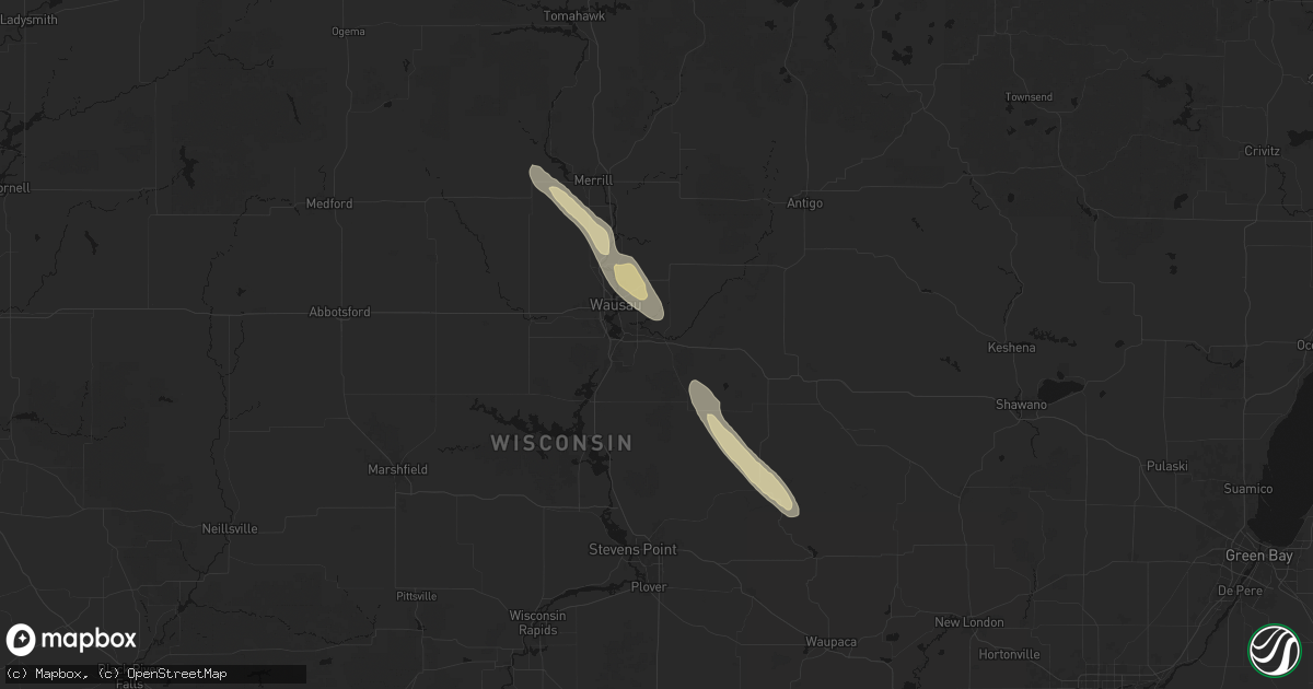 Hail map in Schofield, WI on July 26, 2026