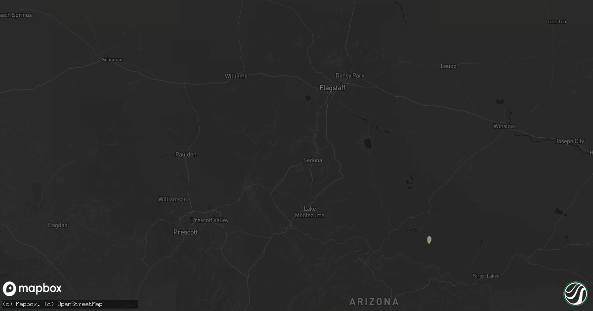 Hail map in Sedona, AZ on July 26, 2026