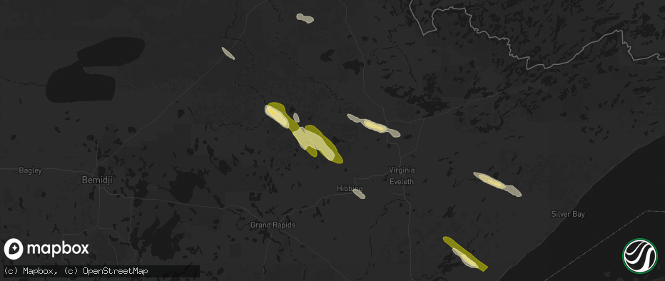Hail map in Side Lake, MN on July 26, 2026