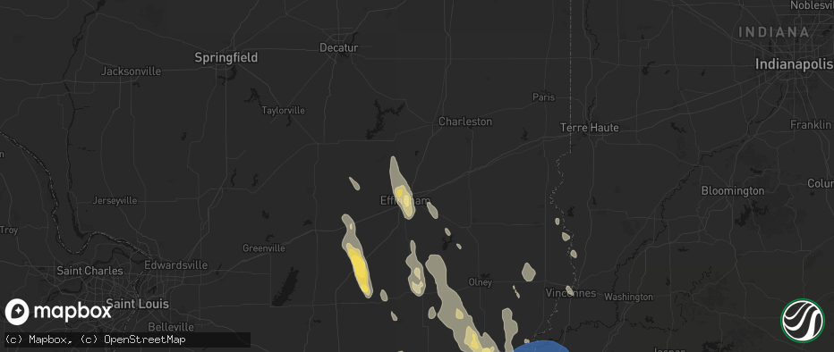 Hail map in Sigel, IL on July 26, 2026