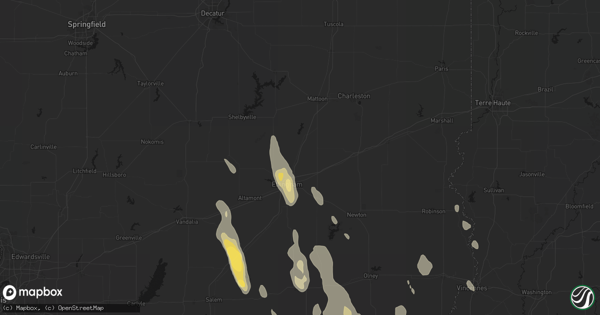 Hail map in Sigel, IL on July 26, 2026