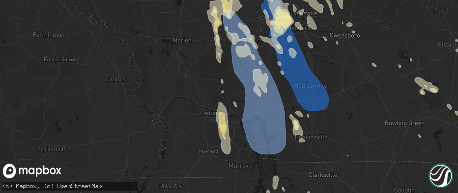 Hail map in Smithland, KY on July 26, 2026