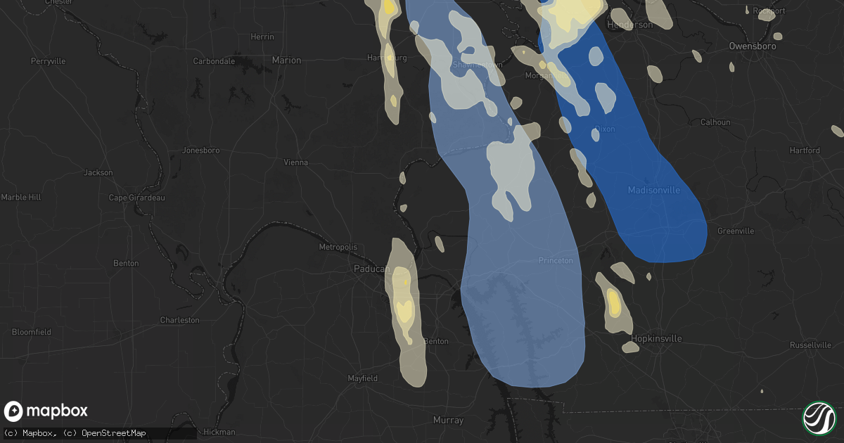 Hail map in Smithland, KY on July 26, 2026