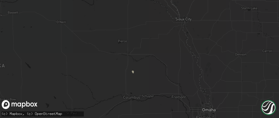Hail map in Stanton, NE on July 26, 2026