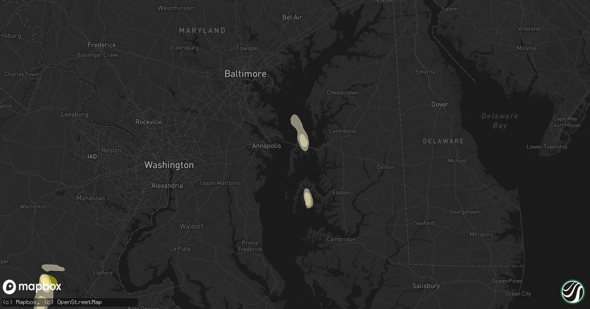 Hail map in Stevensville, MD on July 26, 2026