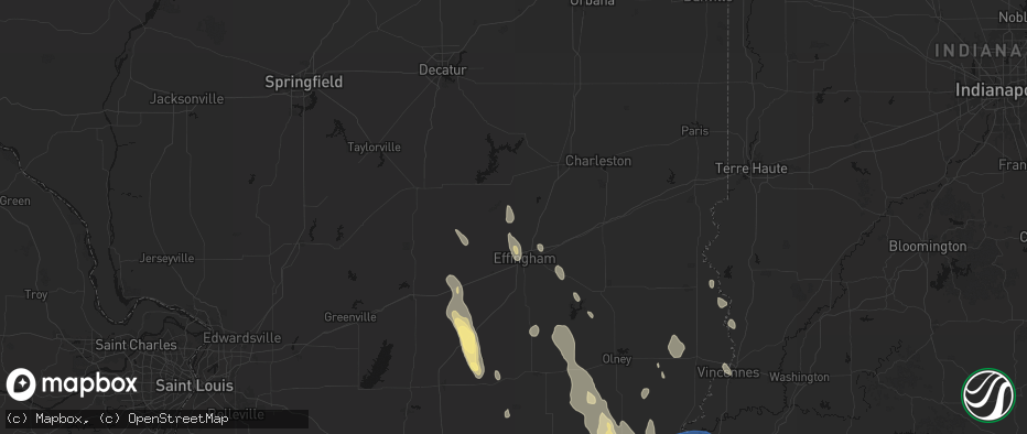 Hail map in Stewardson, IL on July 26, 2026