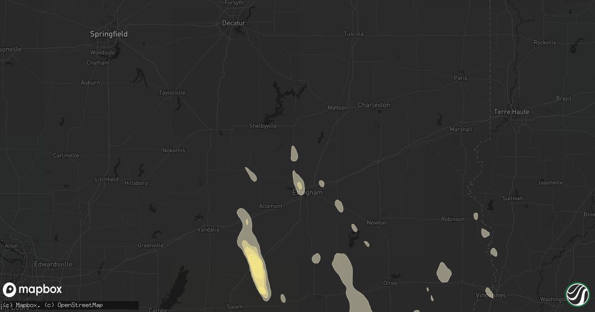 Hail map in Stewardson, IL on July 26, 2026