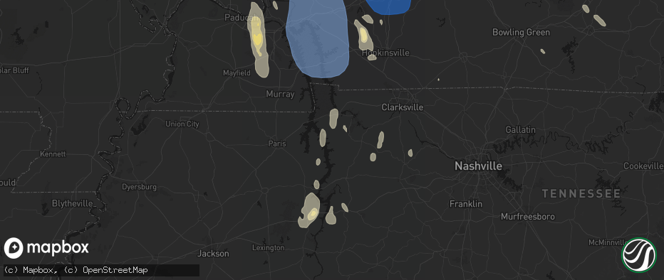 Hail map in Stewart, TN on July 26, 2026