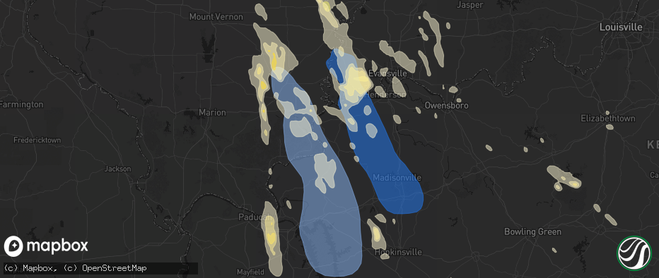 Hail map in Sturgis, KY on July 26, 2026