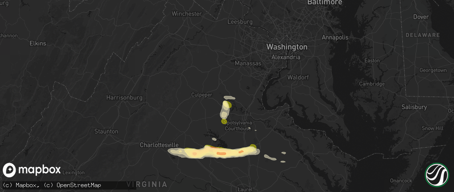Hail map in Sumerduck, VA on July 26, 2026