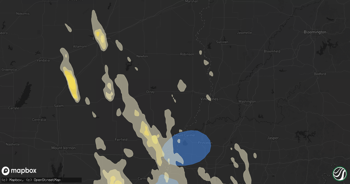 Hail map in Sumner, IL on July 26, 2026